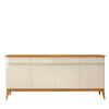 Buffet 190cm Sala Jantar 4 Portas 4 Gavetas Magnum EDN Off White/Cedro