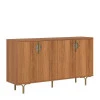 Buffet Balcão 160cm 4 Portas Pés Ferro Marsala Lukaliam Jequitiba