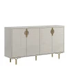 Buffet Balcão 160cm 4 Portas Pés Ferro Marsala Lukaliam Off White