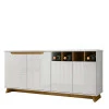 Balcão Buffet Aparador Adega 160cm 4 Portas Munique Lukaliam Off White/Canela