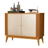 Buffet Pequeno 99cm Ripado Sala Jantar 2 Portas Argo EDN Cedro/Off White