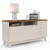 Balcão Buffet Jantar Positano Lukaliam Off White/Canela