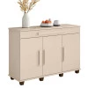 Balcão Buffet Sala Jantar 137cm 3 Portas Gaveta Rubi RV Móveis Off White