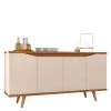 Buffet Balcão 1.6 Sala de Jantar 4 Portas Grace Casa D Off White/Cedro