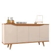 Buffet Balcão 1.6 Sala de Jantar 4 Portas Grace Casa D Off White/Noce