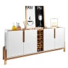 Buffet Balcão Sala de Jantar 4 Portas Adega Lizz 1.9 Casa D Branco/Cedro