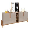 Buffet Balcão Sala de Jantar 4 Portas Adega Lizz 1.9 Casa D Off White/Cedro