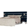 Cabeceira Para Cama Box Casal Qeen ou King Roma Gelius Azul