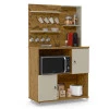 Cantinho do Café Balcão Para Micro-Ondas  90cm Aconchego Patrimar Nature/Off White