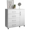 Cômoda Pequena 103cm Com Sapateira 4 Gavetas Belle Lukaliam Branco