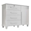 Cômoda com Sapateira 120cm 4 Gavetas Quarto Grécia RV Móveis Branco