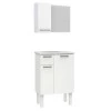 Conjunto Para Banheiro Aço Araça 60 Espelho Romã Cozimax Branco