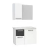 Conjunto Para Banheiro Aço Kiwi 60 Espelheira Romã Cozimax Branco/Preto