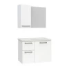 Conjunto Para Banheiro Aço Kiwi 60 Espelheira Romã Cozimax Branco