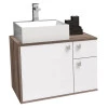 Gabinete de Banheiro Caeté 60 com Cuba Cubo Cozimax Branco/Tamarindo