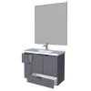 Conjunto Para Banheiro Orquídea 80 Com Espelho Bisotê 800x850 Cozimax Cinza