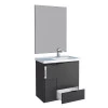 Conjunto Para Banheiro Orquídea 60 Com Espelho Bisotê 600x850 Cozimax Preto