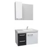 Conjunto Para Banheiro Aço Romã 60 Cozimax Branco/Preto