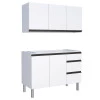 Cozinha Completa Gabinete Para Pia e Armário Aéreo Gaia 120cm Cozimax Branco 