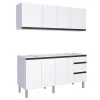 Cozinha Completa Gabinete Para Pia e Armário Aéreo Gaia 180cm Cozimax Branco