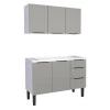Cozinha Completa Gabinete Para Pia 120cm e Armário Aéreo Júpiter Cozimax Cinza Argila