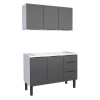 Cozinha Completa Gabinete Para Pia 120cm e Armário Aéreo Júpiter Cozimax Preto