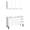Cozinha Completa Gabinete Para Pia 140cm e Armário Aéreo Júpiter Cozimax Branco