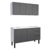 Cozinha Completa Gabinete Para Pia 140cm e Armário Aéreo Júpiter Cozimax Preto