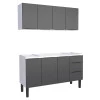 Cozinha Completa Gabinete Para Pia 150cm e Armário Aéreo Júpiter Cozimax Preto