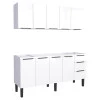 Cozinha Completa Gabinete Para Pia 180cm e Armário Aéreo Júpiter Cozimax Branco