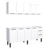 Cozinha Completa Gabinete Para Pia 200cm e Armário Aéreo Júpiter Cozimax Branco