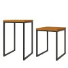 Conjunto de Mesas Lateral e Apoio Para Sala 40x40 Iron EAX Móveis Cedro 