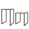Conjunto de Mesas Lateral e Apoio Para Sala 40x40 Iron EAX Móveis Off White