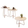 Conjunto de Mesas Para Sala 8004 8005 8006 JB Bechara Pérola/Bronze