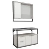 Conjunto Para Banheiro Madeira Apoema 80 Cozimax Branco/Calcare