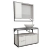 Conjunto Para Banheiro Apoema 80 com Cuba Cuia Cozimax Branco/Calcare