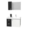 Conjunto Para Banheiro Madeira Gabinete e Espelho Moara 60 Cozimax Branco/Preto