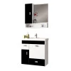 Conjunto Para Banheiro Madeira Orquídea 60 Cozimax Branco/Preto
