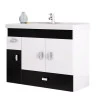 Gabinete Para Banheiro Madeira Orquídea 80 Cozimax Branco/Preto