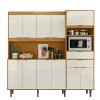 Cozinha Completa 200cm 11 Portas 2 Gaveta Bahamas Lukaliam Tauari/Off White