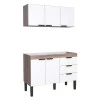 Cozinha Completa Gabinete e Armário Aéreo Flamingo 120 Cozimax Branco/Tamarindo
