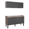 Cozinha Completa Gabinete e Armário Aéreo Flamingo 150 Cozimax Preto/Tamarindo