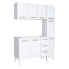 Cozinha Completa de Aço Gabinete Para Pia 140cm com Aéreo e Paneleiro Vênus Cozimax Branco