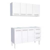 Cozinha de Aço Gabinete Para Pia 140cm com Armário Aéreo Vênus Cozimax Branco