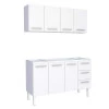 Cozinha de Aço Gabinete Para Pia 150cm com Armário Aéreo Vênus Cozimax Branco