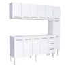 Cozinha Completa de Aço Gabinete Para Pia 180cm com Aéreo e Paneleiro Vênus Cozimax Branco