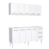 Cozinha de Aço Gabinete Para Pia 180cm com Armário Aéreo Vênus Cozimax Branco