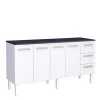Balcão Cozinha Aço 180 Vênus 3 Gavetas Com Tampo Cozimax Branco