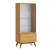 Cristaleira Moderna 73x165 Classic 1G com LED 1 Gaveta Imcal Nature
