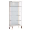 Cristaleira de Vidro Espelho Moderna Com LED 75x179 Tifanny Imcal Off White